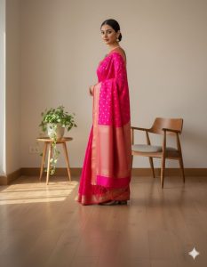 Marigold Floral Paithani Saree – YellowCotton-4