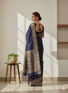 Sapphire Blue Bandhani Silk – BlueSilk-1