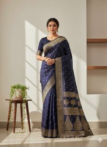 Sapphire Blue Bandhani Silk - Blue/Silk
