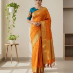 Woven Orange Gold Kanjivaram - Yellow/Woven